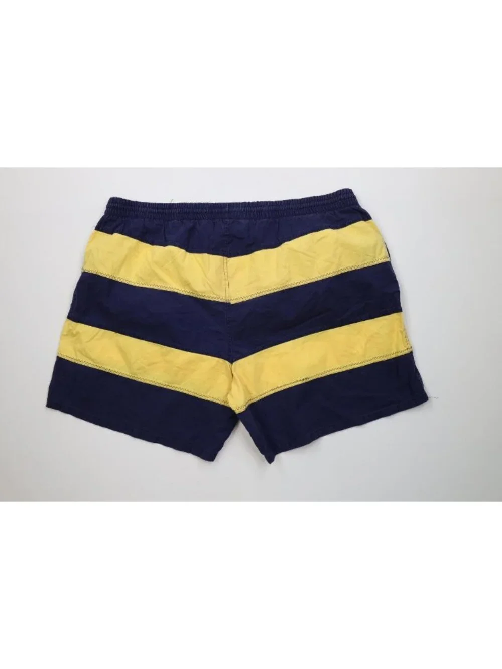 Vtg 90s Streetwear Mens 2XL Faded Striped Color Block Lined Above Knee Shorts